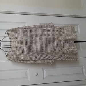 Black & White, open knit sweater / dress length